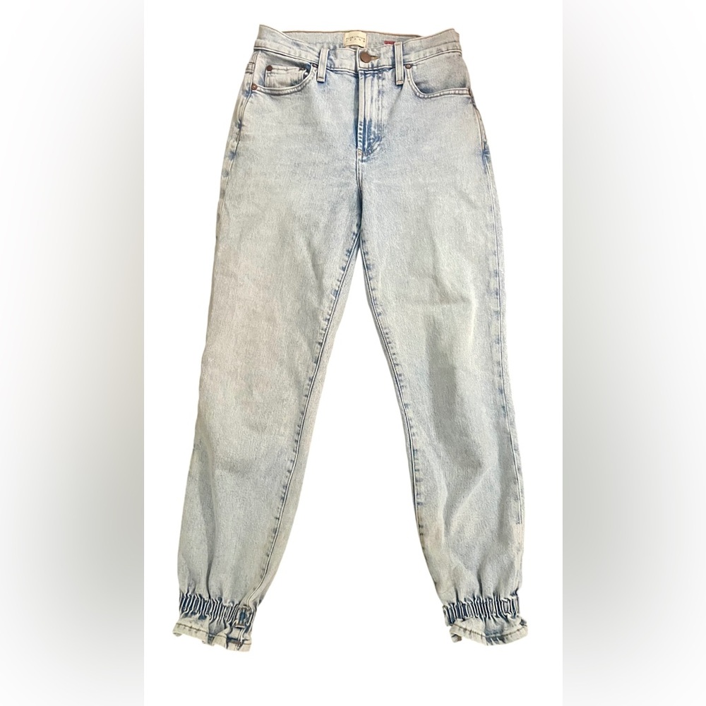 ALICE + OLIVIA Jeans Women’s 25 Amazing High Rise Elastic Ankle Blue Denim Read